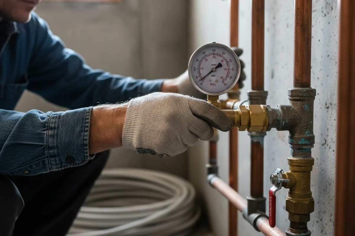Pressure testing a repaired line during Water Line Repair in Billingsley