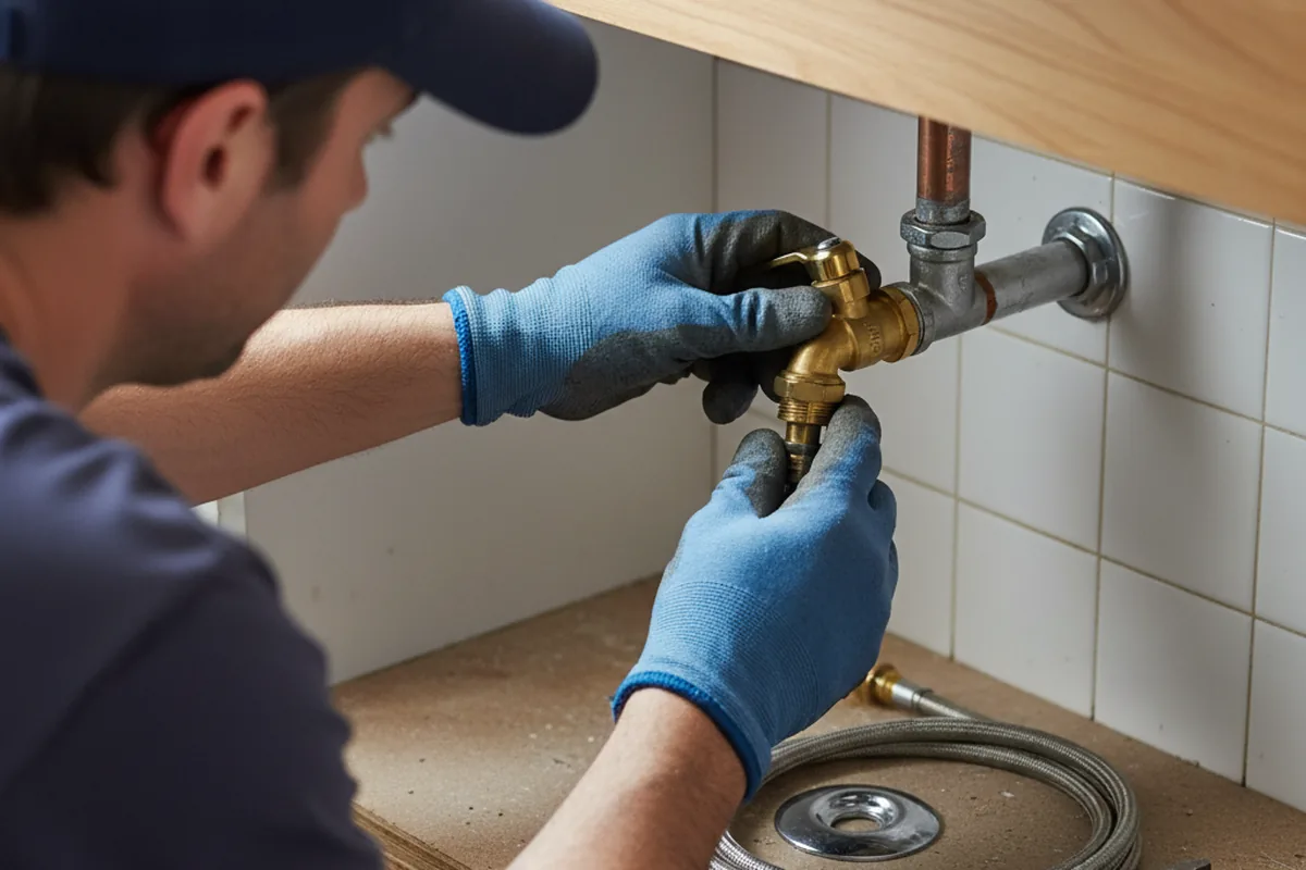 Shutoff valve and fitting work during Emergency Plumbing in Billingsley